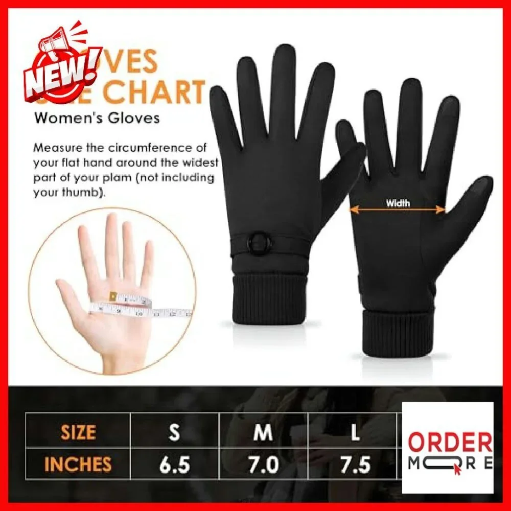 Women's Fleece Lined Touchscreen Winter Gloves Thermal Windproof